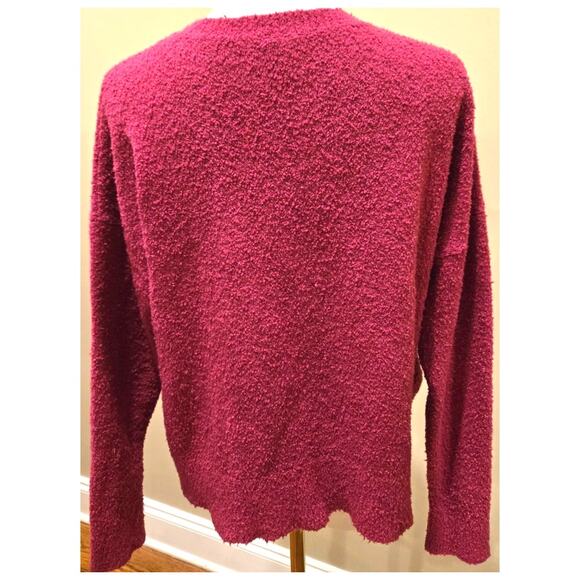 EILEEN FISHER Organic Cotton Crewneck Pullover Sweater Berry XS - Picture 4 of 8